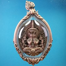 Thai Buddha card genuine Buddha calendar 2561 year law will be closed to answer red copper sandblasting with customized color copper shell
