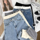Korean version of high-waisted thin elastic slim jeans ladies autumn high-waisted pencil pants ins tide
