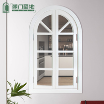 Tide door holy land arched window casement window custom indoor kitchen solid wood window glass custom push-pull window Chengdu