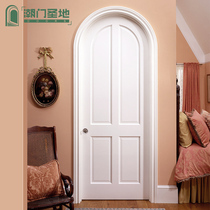 Tide door Holy land wooden door Interior door Arch arched door custom bedroom special-shaped door custom bathroom door Paint door