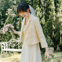 23 New Spring New French Retro - style Verme Cover Apricot Han - Edition Short - style Lady suit