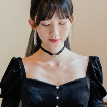 Mr. Toro - French briefly take a black bow choker neck - neck collar - chain jewelry