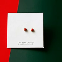 Retro Red S925 Серебряная игла одна пара