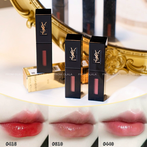 Оранжевые гнилые помидоры!YSL Saint Laurent Lip Glaze Love Water Light 416 Black Tube Помада 610 440 441 Новая версия