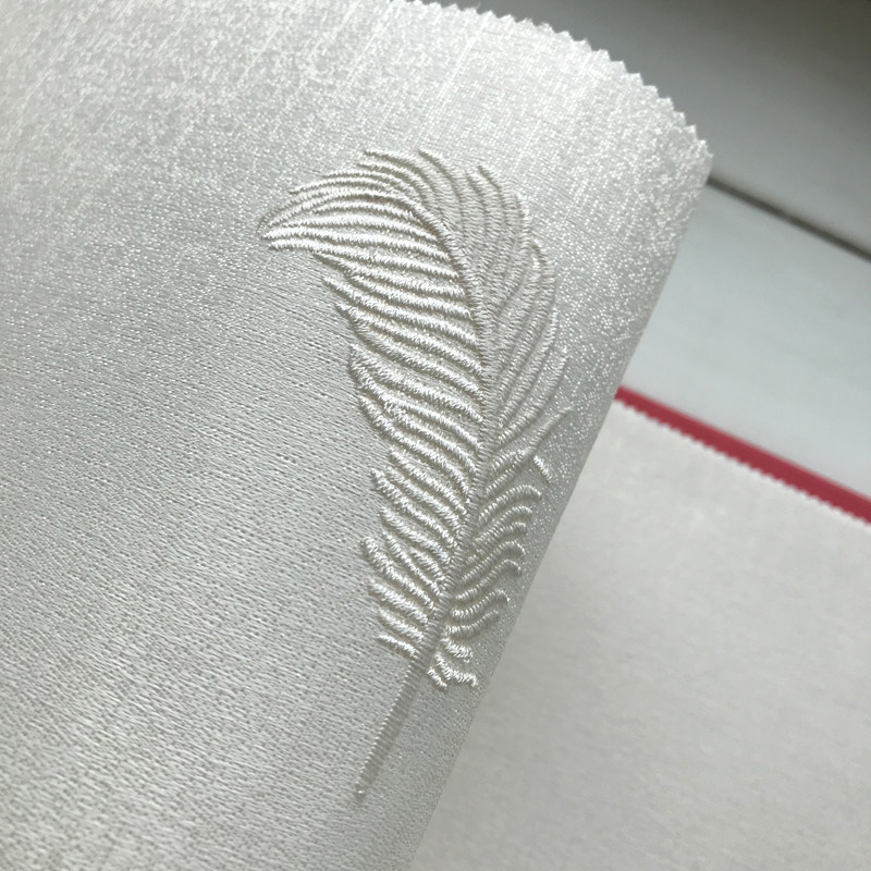 Shanghai physical store seamless wall covering simple 3D three-dimensional embroidery whole house wall covering bedroom pink wall covering on-site construction