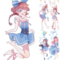 New seven-day corpora handbill hand tent material and paper adhesive sticker figure Zhanblue below special oil