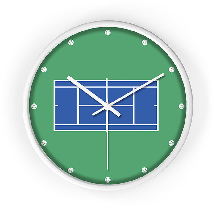 Tennis court style Tennis French Net red clay Nadal 12 crown element clock wall clock