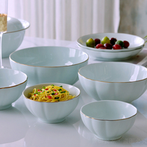 Optional tableware hotel creative shaped dish household ceramic bowl pumpkin pattern Longquan Jingdezhen celadon Rice Bowl