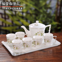 Simple European gift box with tray household teapot tea cup ceramic set tea tray set