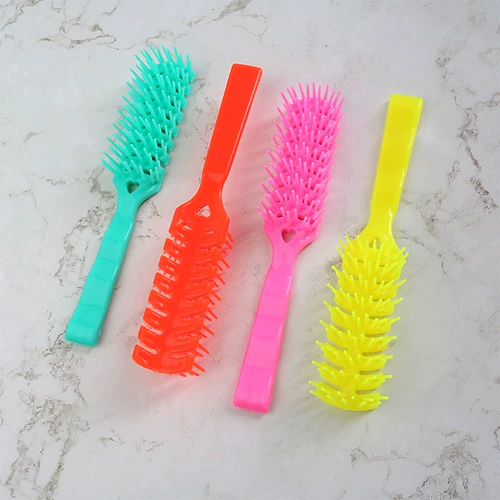 Бытовая старомодная пластиковая расческа с ребрами, красочная расческа с твердыми зубьями, расческа с несколькими зубцами, массажная расческа для завивки ванны для соскабливания рыбьей чешуи