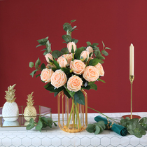 High-end Light Lavish Emulation Flower High-end Moisturizing Rose Jugali Fake Flowers Big Bunch Swinging Pieces Living-room Table Decoration Furnishing