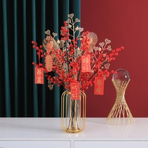 Light and luxurious winter green red fruits and fruits Candido Fake Flowers Emulation Flowers New Residence Jojo Relocation Living Room Furnishing Table Decoration Pendulum Pieces