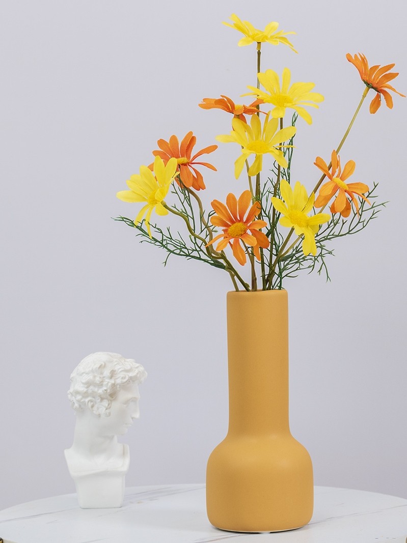 Nordic fake flower bouquet decoration simulation Dutch Chrysanthemum hydrangea tea bud Rose silk flower Living room dining table decoration