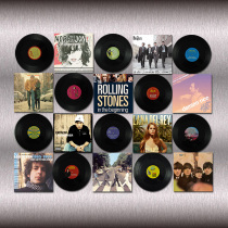 Creative retro nostalgic vinyl disc bar KTV musical instrument restaurant shop living room background wall decoration painting