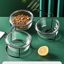 猫碗防打翻猫食盆猫咪陶瓷碗玻璃碗饭碗双碗