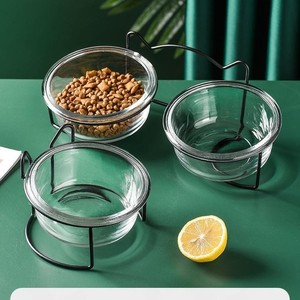 猫碗防打翻猫食盆猫咪陶瓷碗玻璃碗饭碗双碗