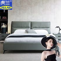 Italian bed light luxury modern minimalist minimalist master bedroom wedding bed atmosphere high-end bedroom double bed 1 8 meters soft 1 5