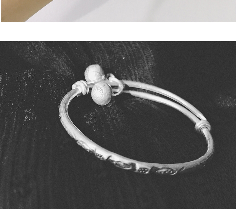 [Bất cứ nơi nào] Thái Lan làm bằng tay bạc vòng tay em bé vận chuyển tắt chuông ác vòng tay người lớn vòng tay trơn vàng 18k
