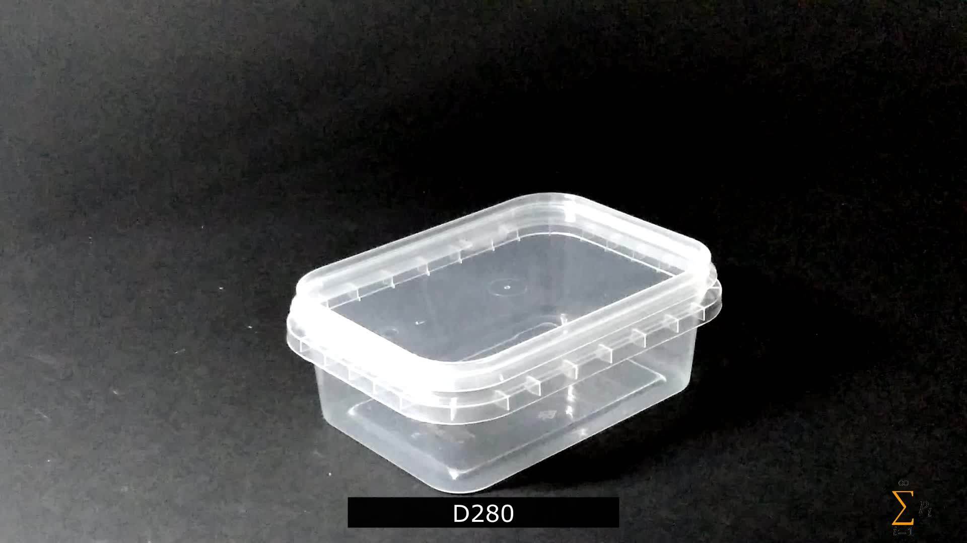 D280 Rectangular 280ml Tamper Evident Pp Iml Container & Pp Iml Lid For