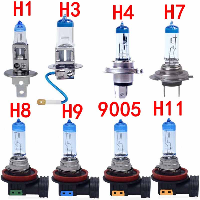 Car bulb H1H3H4H7 12V high beam 100 55W Watt halogen bulb brightening low beam White headlight