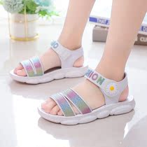 ABC COOL girl sandals 2021 summer New Fashion little girl childrens middle child soft bottom beach shoes
