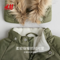 детская верхняя одежда hm冬季童装男婴女婴夹棉派克大衣1242597 H&M