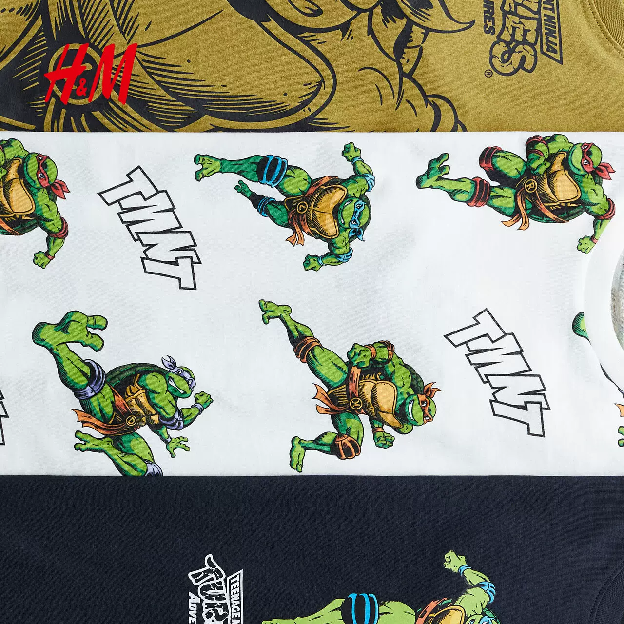 [Ninja Turtles] HM Детская одежда Детская футболка для мальчиков с korte-рукавом 3 штуки Круглый вырез Печатный верх 1117463