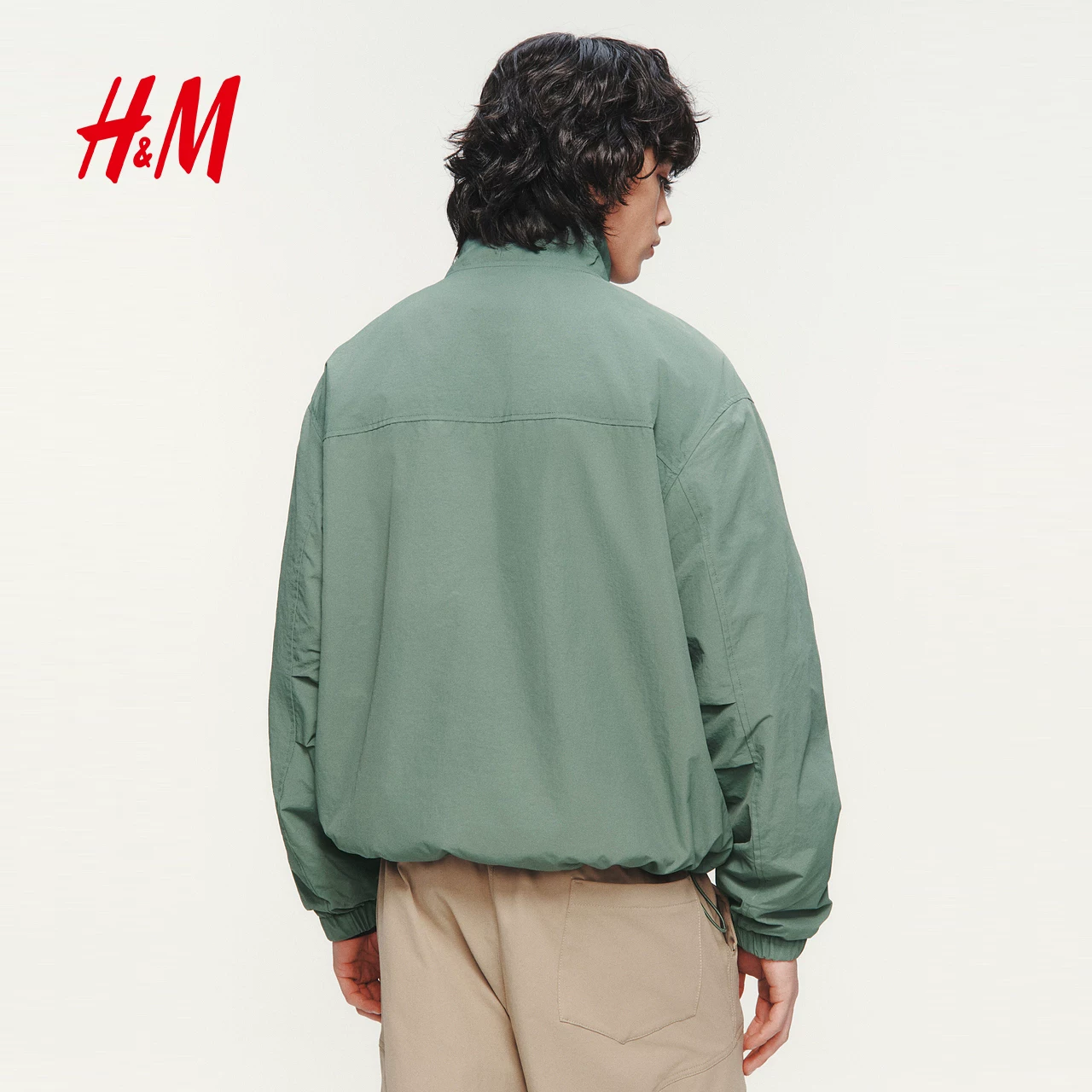 Мужская куртка HM новый stand collar слегка свободная куртка для улицы водоотталкивающая и гидрофобная верхняя рубашка 1326422