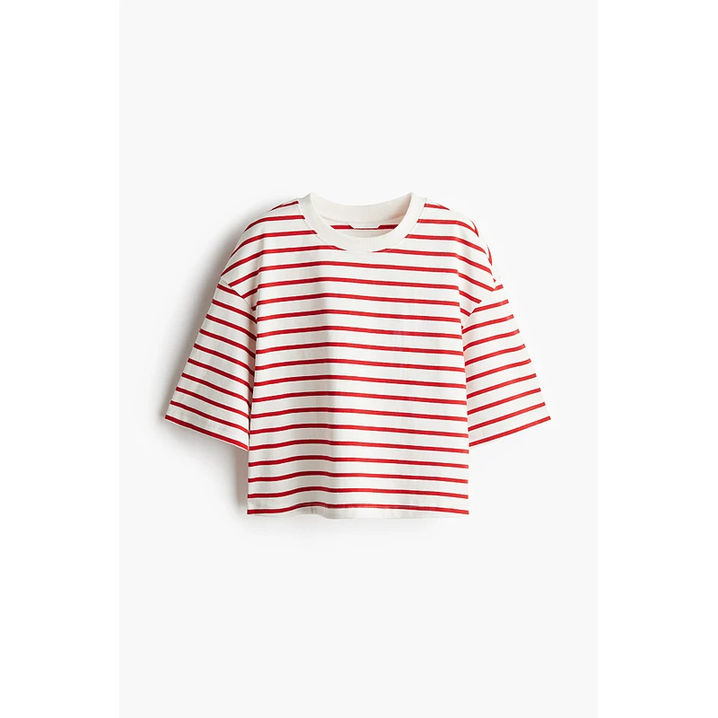 Красная ретро футболка с круглым вырезом для отдыха, oversized, с коротким рукавом