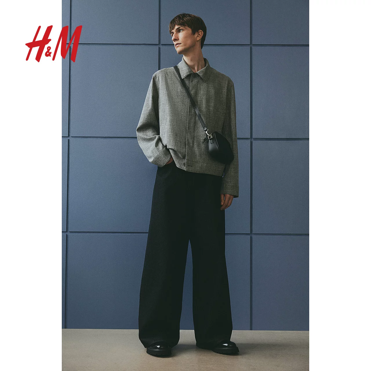 Мужская осенняя рубашка H&M, длинный рукав для отдыха, пиджак, крой