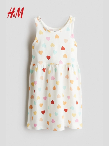 Hm детская одежда, юбка для девочек, новинка лета 2025, без рукавов, милая хлопковая юбка с принтом, 1157735