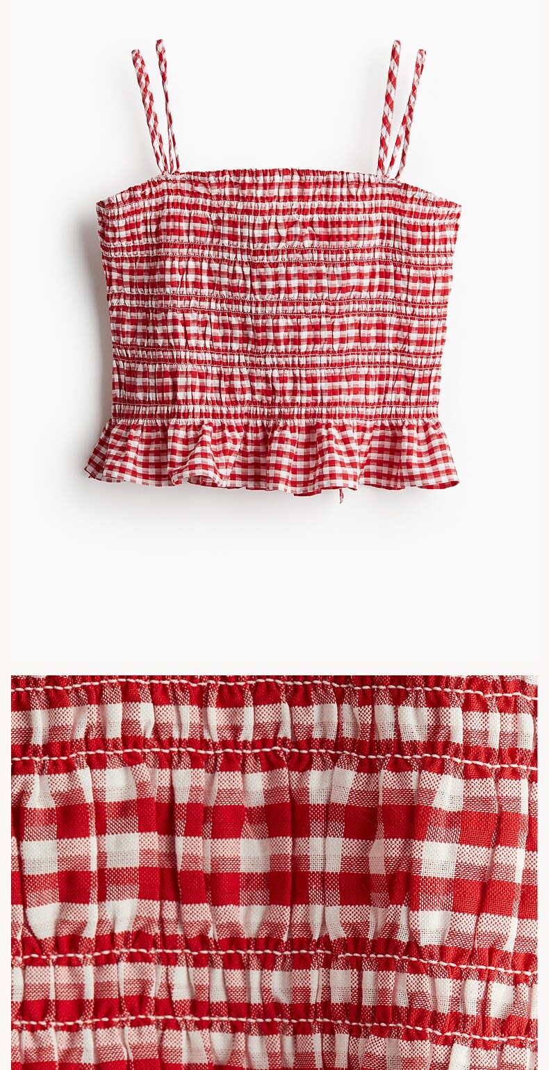 Топы/майки hm女装吊带春季时尚方领修身显瘦缩褶吊带背心衫1275284 H&M