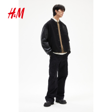 Куртка hm男装夹克帅气棒球服夹薄棉徽章棒球服1252097 H&M