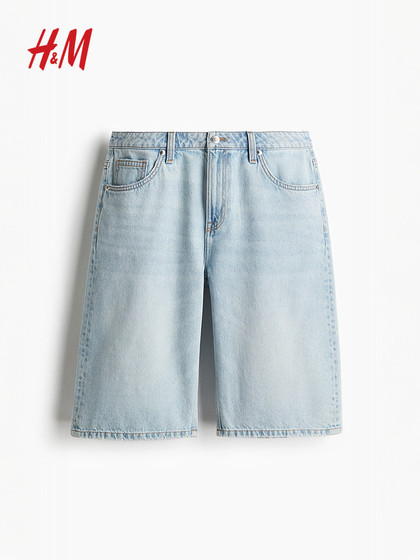 HM2025夏季新款女装百慕大中腰牛仔短裤1266262