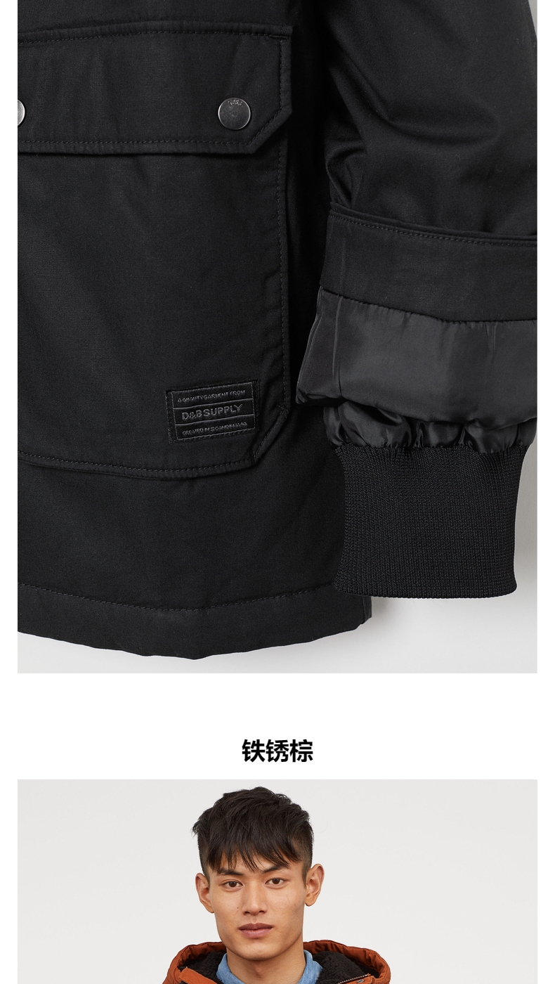 HM 商场同款 男士纯棉派克大衣 图9