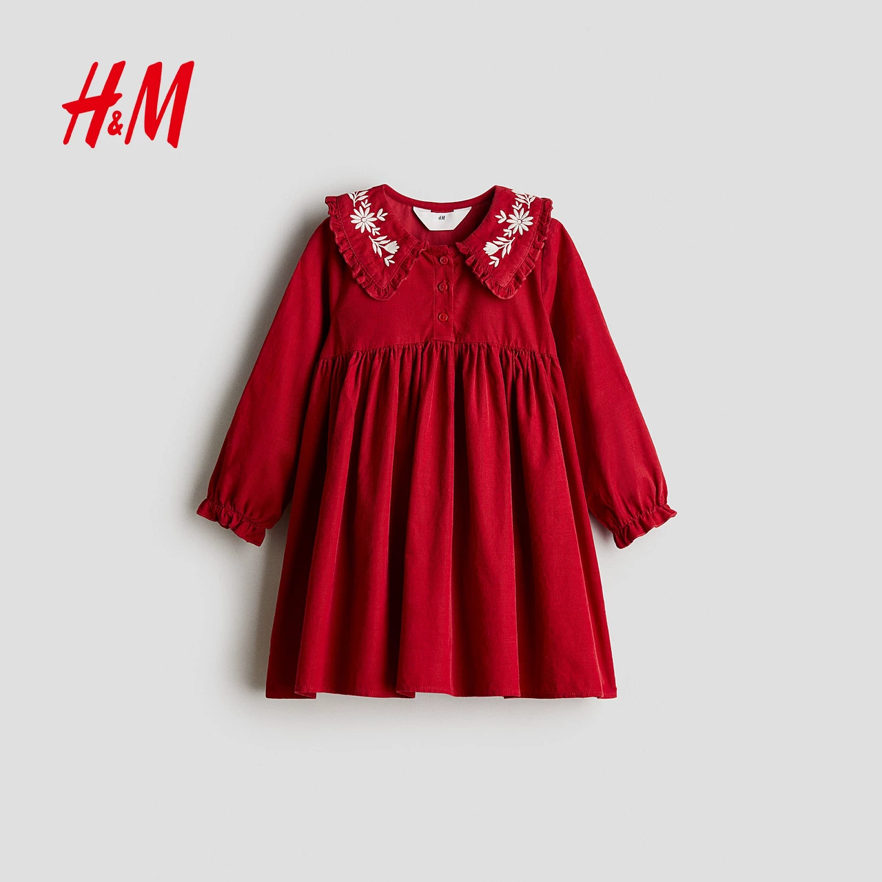 Детская одежда HM, юбка для девочек, летняя, вельветовая (кудрявая?) красная, новогоднее платье 1316824