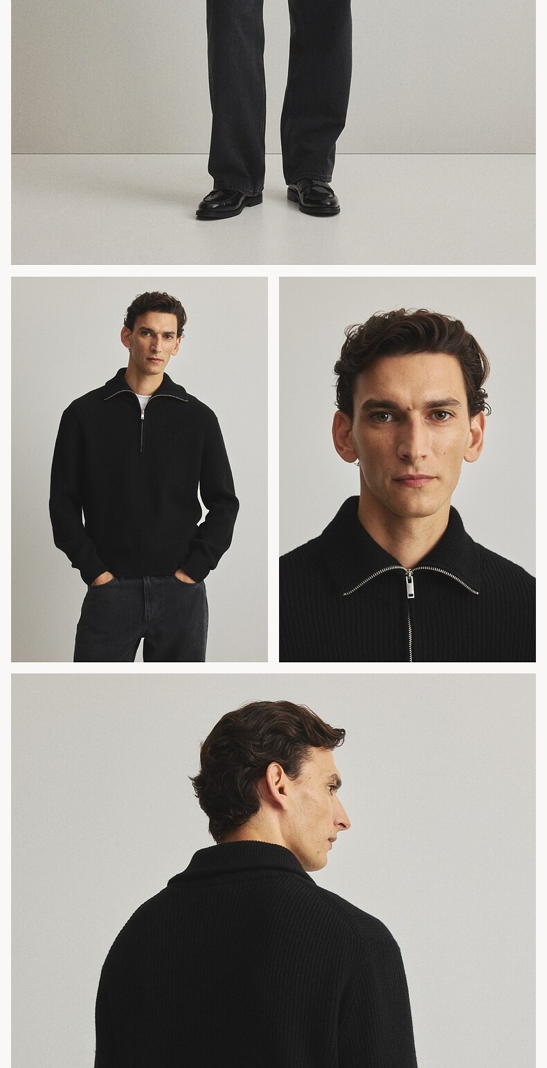 HM зима мужской standard edition основано на отделение сочетается с цепь шерсть Пуловер-поло 1287998 H&M 