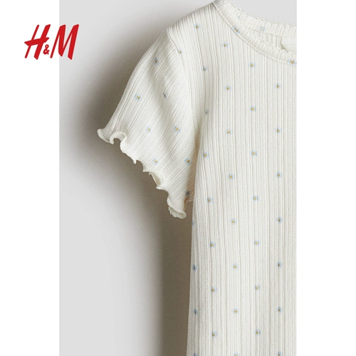 HM2025, новая весенняя детская одежда, футболка для девочек, мягкий сетчатый топ с круглым вырезом 1282316