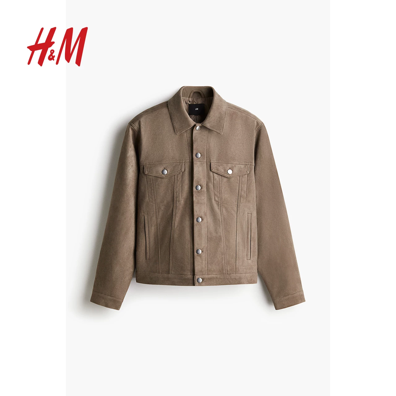 HM men's jacket Barn style lapel standard fit fleece jacket 1267623
