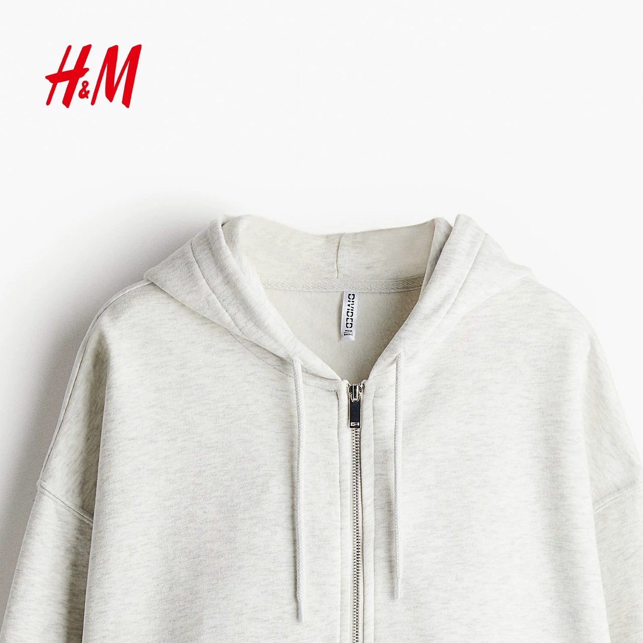 Хлопковая толстовка женская HM с футболкой oversize внутри мягкая подкладка с капюшоном 1234775
