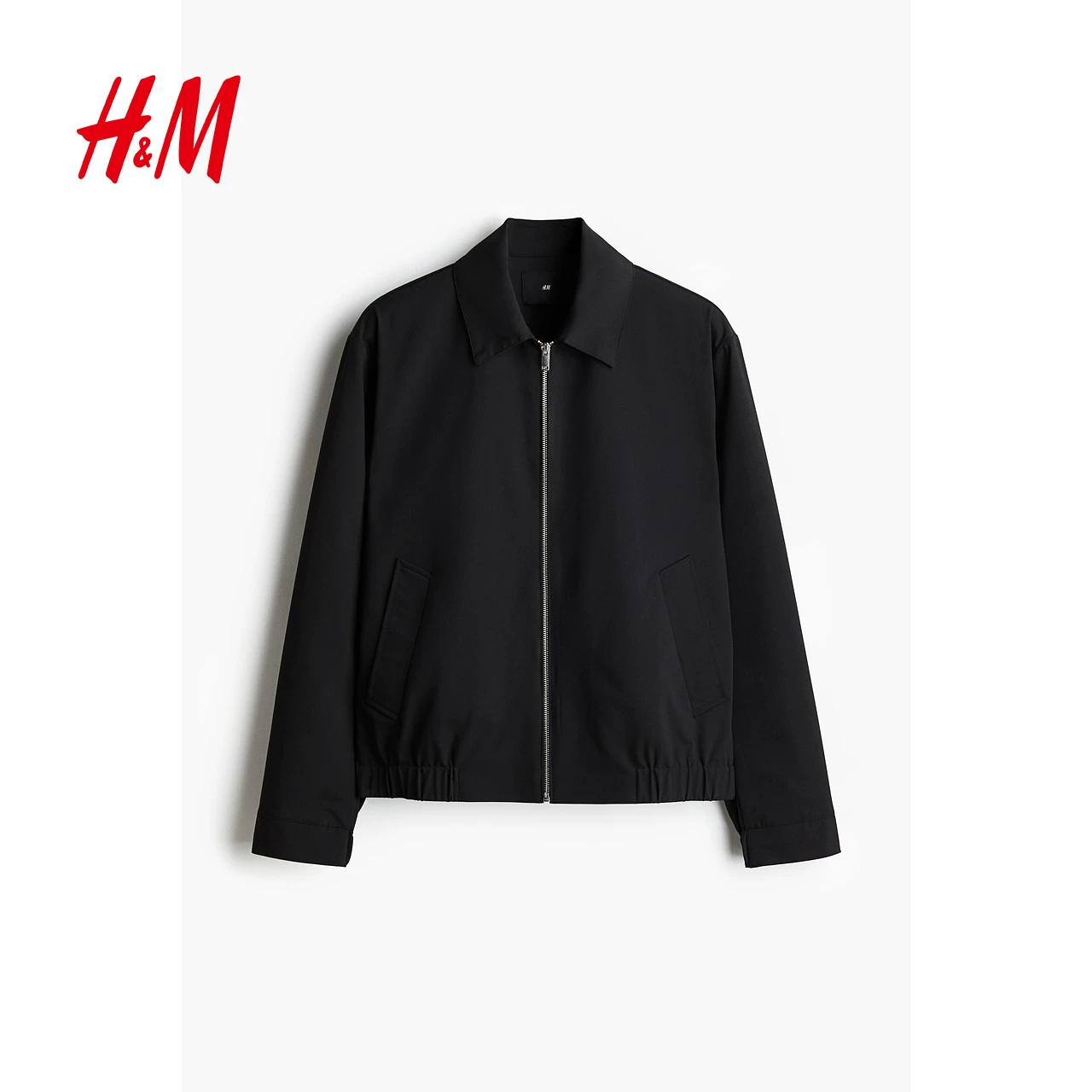 Женская куртка HM бизнес твилл молния с длинными рукавами Harrington