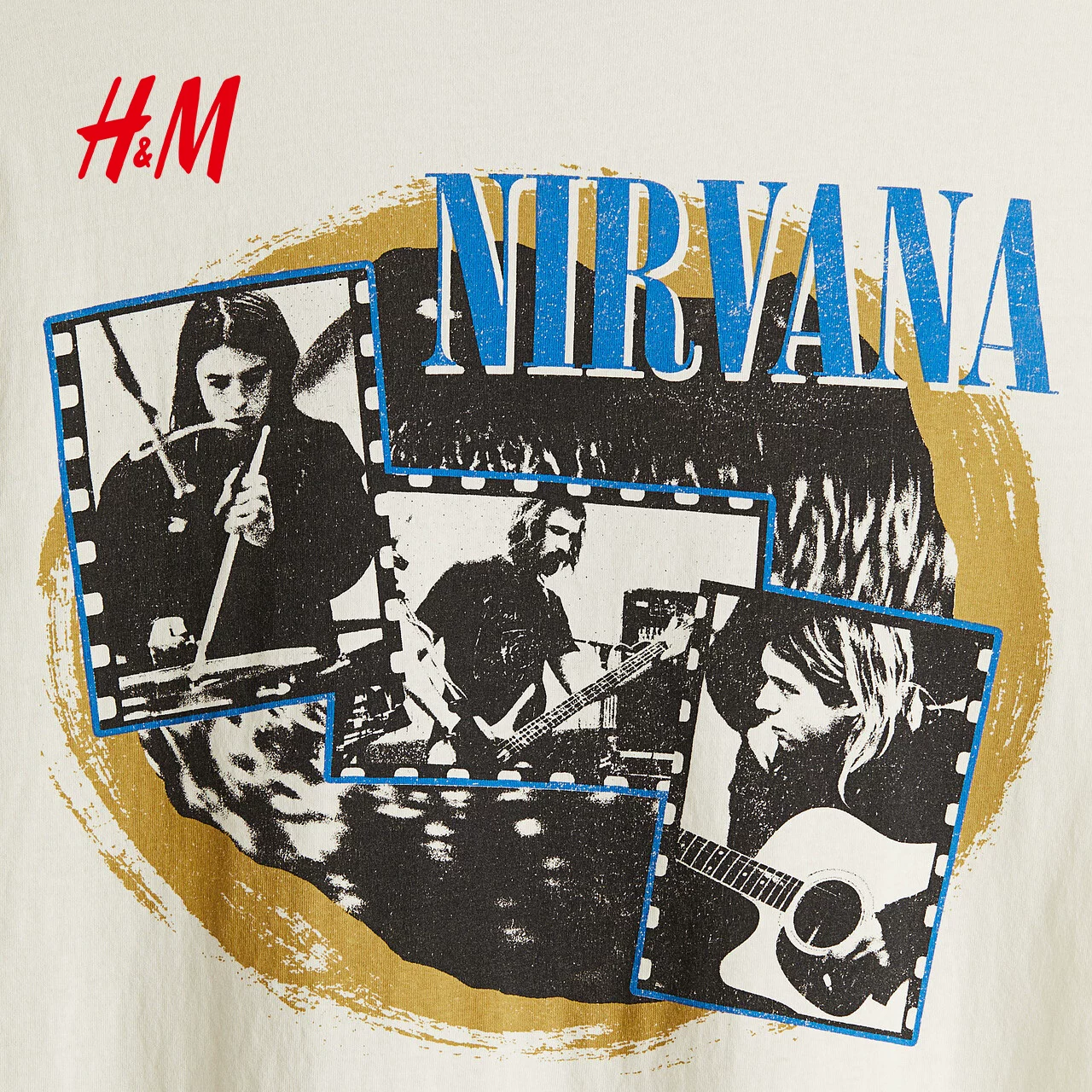 [Nirvana] футболка мужская и женская Nirvana группа свободная ретро с принтом нижняя часть 1225609