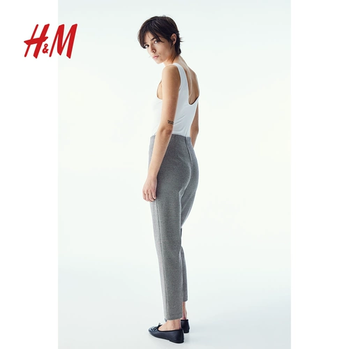 HM Женские весенние новые повседневные зауженные брюки с высокой талией в сложенном виде, весна 2025, 1273253