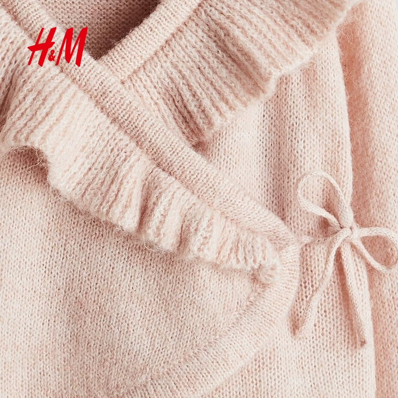 Детская одежда HM для девочек свитер рюш wrap кардиган 1297748
