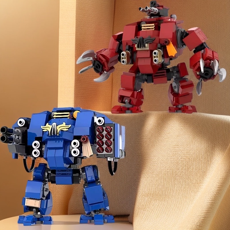 Moc Warhammer 40K Redeemer Dreadnought Bipedal Combat Mecha Educational Building Block Toy Model for Boys