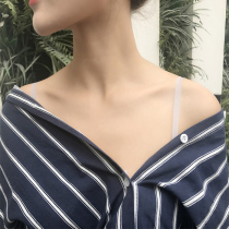 2 Pairs Dress Transparent Underwear Shoulder Strap Widening Non-slip Bra Candy Invisible Tape Silicone Transparent with bra Summer