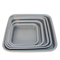 Two square resins of cement gray flower basin tray thickened black and brown square to pick up basin cushion