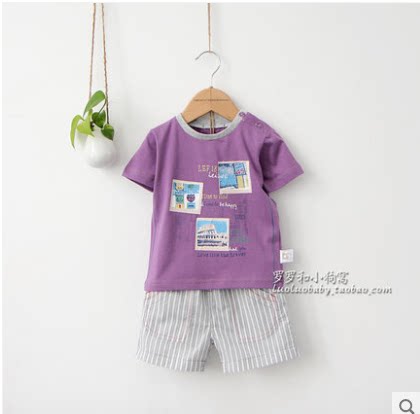 Liying Eighteen Square baby suit new boy summer clothes baby thin cotton suit outing suit 7892