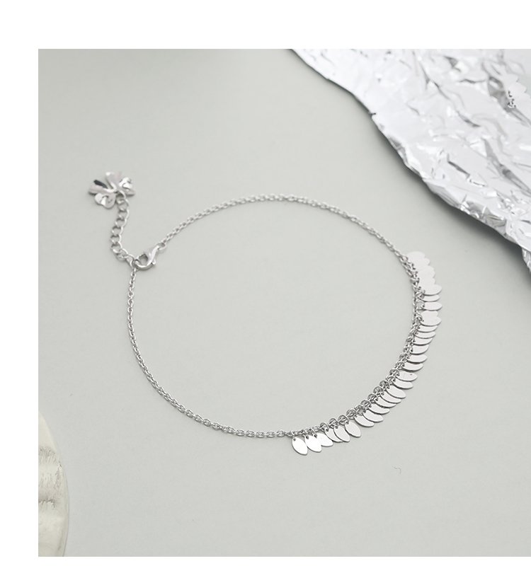 [Khai sáng] 925 sterling bạc thông minh lá vòng chân nữ đơn giản sterling bạc thiết kế thích hợp mắt cá chân trẻ em gợi cảm - Vòng chân lắc chân vàng