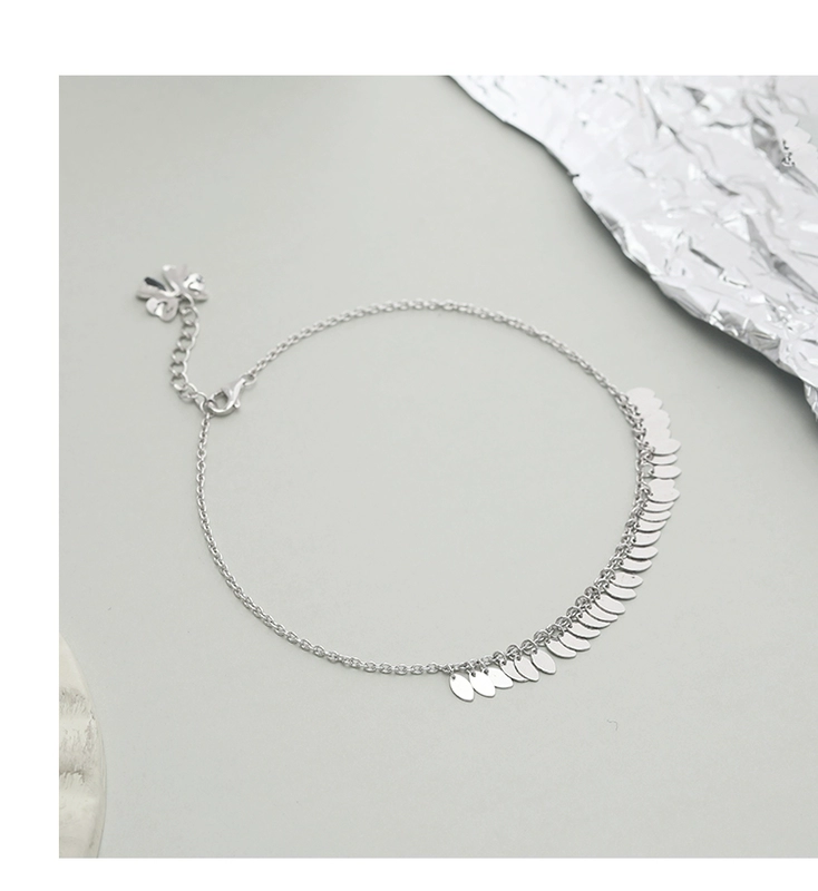 [Khai sáng] 925 sterling bạc thông minh lá vòng chân nữ đơn giản sterling bạc thiết kế thích hợp mắt cá chân trẻ em gợi cảm - Vòng chân